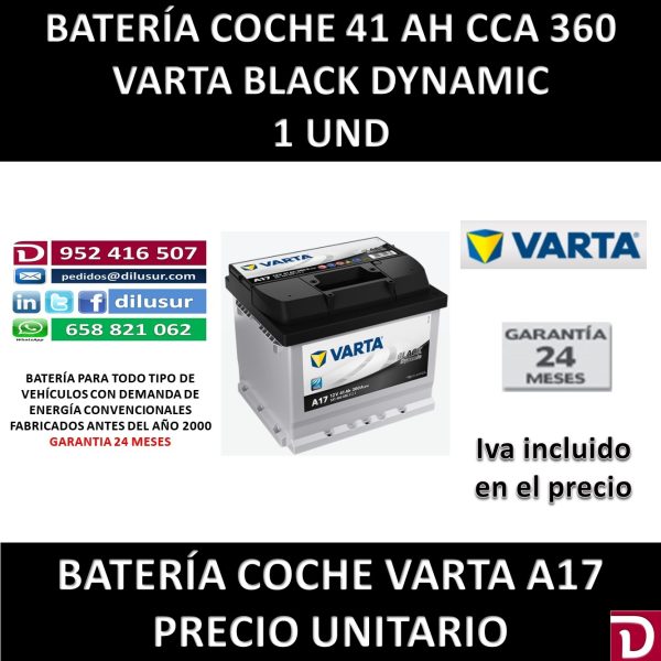 BATERIA COCHE VARTA 41AH A17