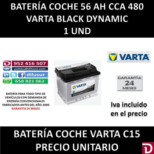 BATERIA COCHE VARTA 56 AH C15