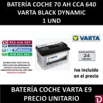 BATERIA COCHE VARTA 70 AH E9