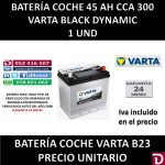 BATERIA COCHE VARTA 45 AH B23