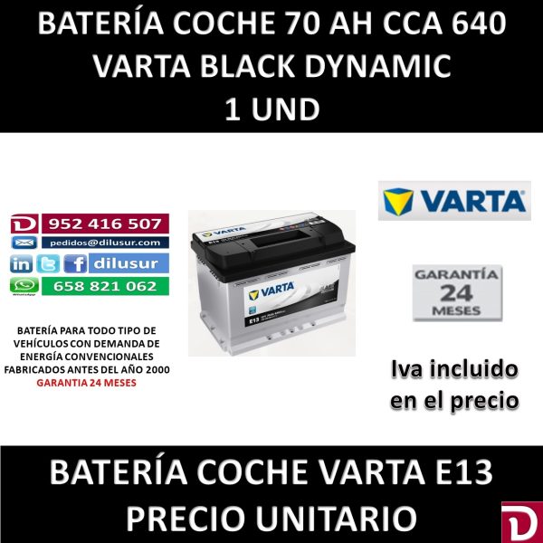 BATERIA COCHE VARTA 70 AH E13