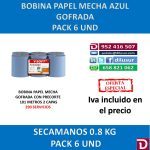 BOBINA PAPEL MECHA AZUL 0.8 KG (6 UNDS)
