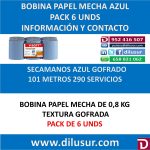 BOBINA PAPEL MECHA AZUL 0.8 KG (6 UNDS)