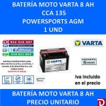 BATERIA MOTO 8 AH YTX9-BS YTX9-4