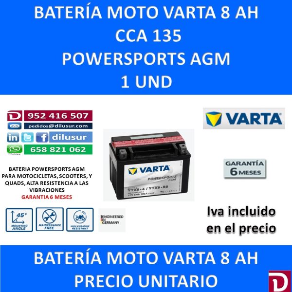 BATERIA MOTO 8 AH YTX9-BS YTX9-4