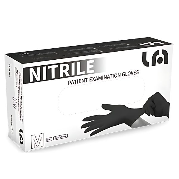 Guantes de nitrilo negro T-M 100 Und