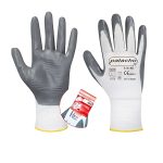 Guantes de poliéster nitrilo gris T8-M
