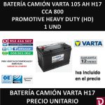BATERIA CAMION VARTA 105 AH H17