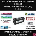 BATERIA CAMION VARTA 120 AH I8