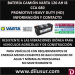 BATERIA CAMION VARTA 120 AH I8