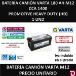BATERIA CAMION VARTA 180 AH M12