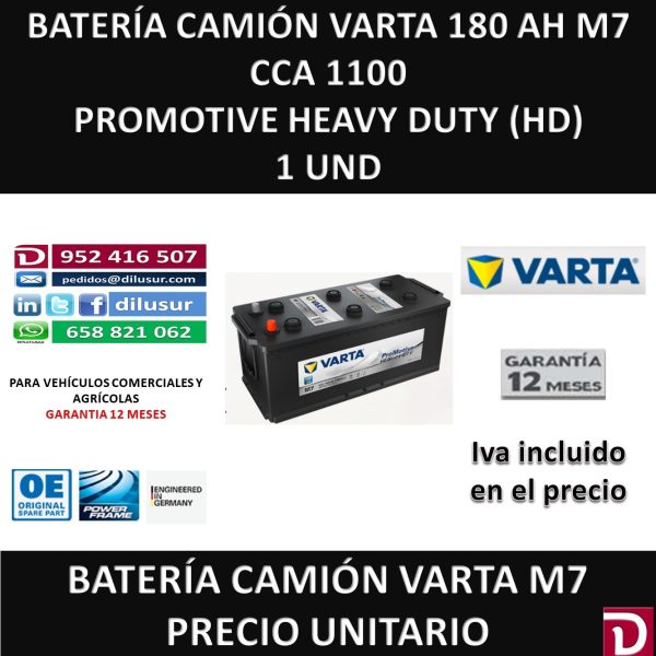 BATERIA CAMION VARTA 180 AH M7