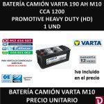 BATERIA CAMION VARTA 190 AH M10