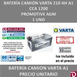 BATERIA CAMION VARTA 210 AH A1