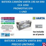 BATERIA CAMION VARTA 190 AH B90
