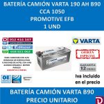 BATERIA CAMION VARTA 190 AH B90