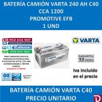 BATERIA CAMION VARTA 240 AH C40