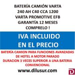 BATERIA CAMION VARTA 240 AH C40