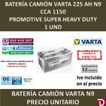 BATERIA CAMION VARTA 225 AH N9