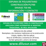 ESPUMA POLIURETANO PU700 750 ML. (12 UND)
