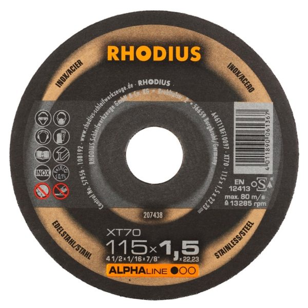 Disco corte inox 115 x 1.5 mm XT70