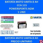 BATERIA MOTO 8 AH YT9B-4 YT9B-BS