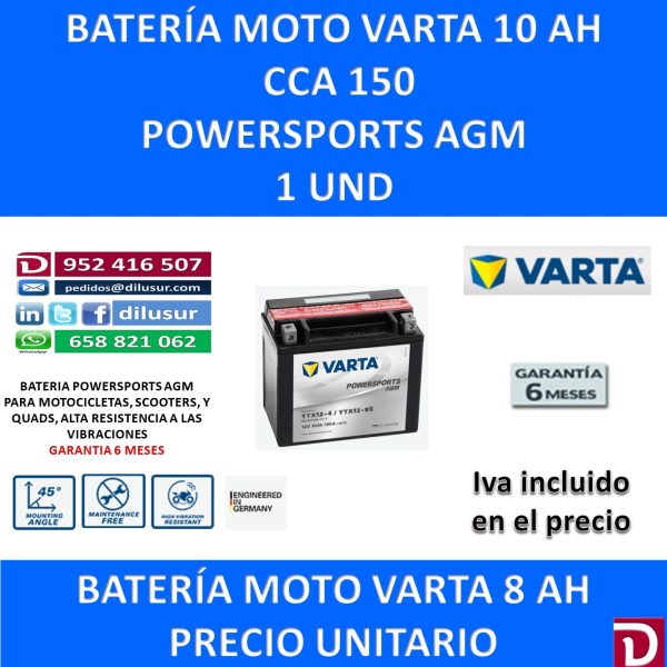 BATERIA MOTO 10 AH YTX12-4 YTX12-BS