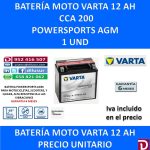 BATERIA MOTO 12 AH YTX14-4 YTX14-BS