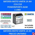 BATERIA MOTO 14 AH YTX16-4-1 YTX16-BS-1