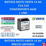 BATERIA MOTO 14 AH YTX16-4 YTX16-BS