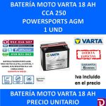 BATERIA MOTO 18 AH YTX20L-4 YTX20L-BS