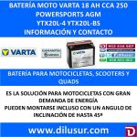 BATERIA MOTO 18 AH YTX20L-4 YTX20L-BS