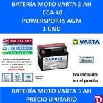 BATERIA MOTO 3 AH YT4L-BS YT4L-4