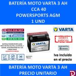 BATERIA MOTO 3 AH YT4L-BS YT4L-4