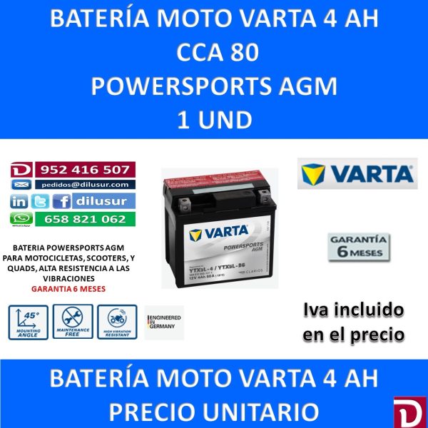 BATERIA MOTO 4 AH YTX5L-BS YTX5L-4