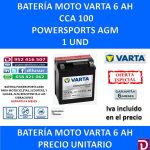 BATERIA MOTO 6 AH YTX7L-BS YTX7L-4