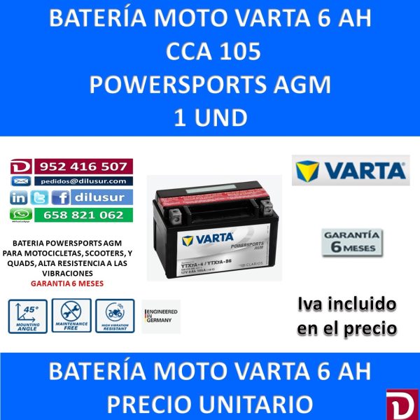 BATERIA MOTO 6 AH YTX7A-BS YTX7A-4
