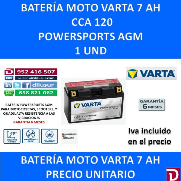 BATERIA MOTO 7 AH YT7B-BS YT7B-4
