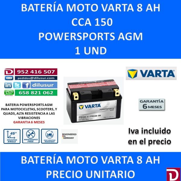 BATERIA MOTO 8 AH TTZ10S-BS TTZ10S-4