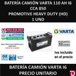 BATERIA CAMION VARTA 110 AH I6