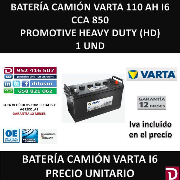 BATERIA CAMION VARTA 110 AH I6