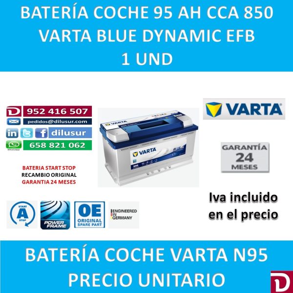 BATERIA COCHE VARTA 95 AH N95
