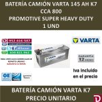 BATERIA CAMION VARTA 145 AH K7