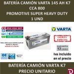 BATERIA CAMION VARTA 145 AH K7