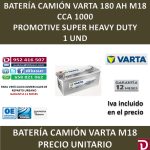 BATERIA CAMION VARTA 180 AH M18