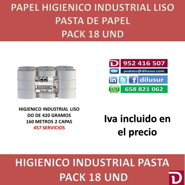 HIGIÉNICO INDUSTRIAL PASTA 18 UNDS