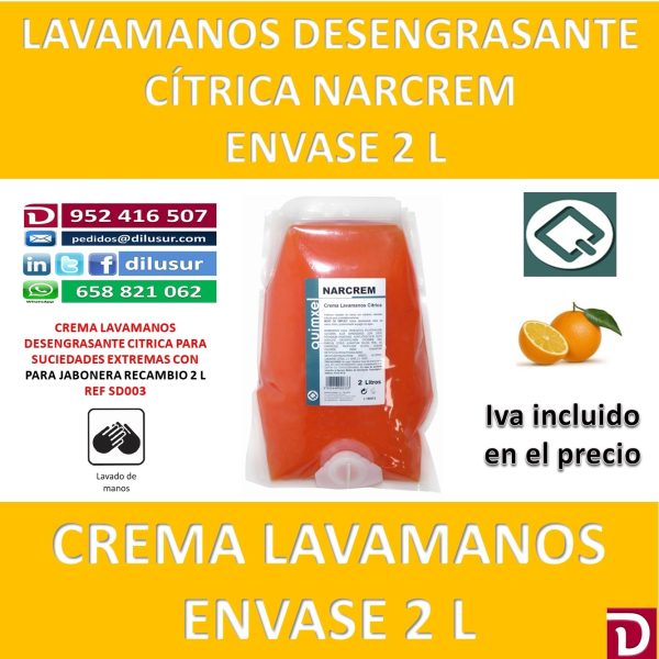 NARCREM BOLSA 2 L