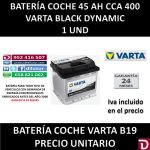 BATERIA COCHE VARTA 45 AH B19