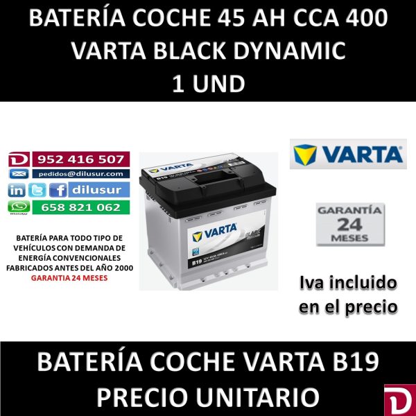 BATERIA COCHE VARTA 45 AH B19