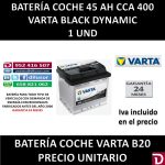 BATERIA COCHE VARTA 45 AH B20